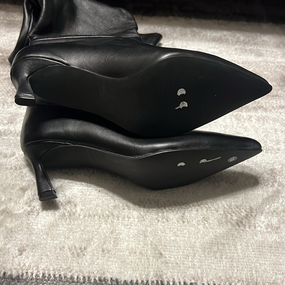 Steve Madden Lavan black leather boots kitten heel size 6 - Picture 4 of 6